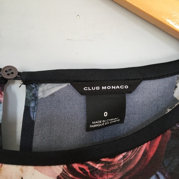 Club Monaco rose silk print dress size 0 - Picture 5 of 7